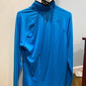 Men’s Small Under Armour blue long sleeves 3 quarter zip athletic shirt